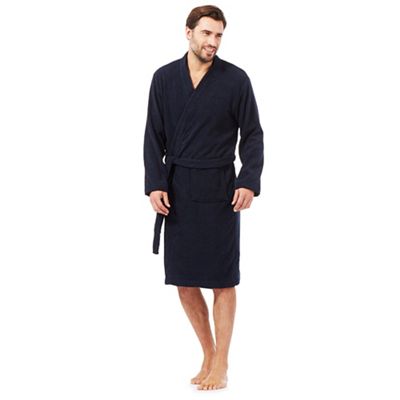 Maine New England Navy towelling kimono dressing gown